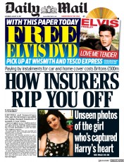 Daily Mail () Newspaper Front Page for 12 August 2017