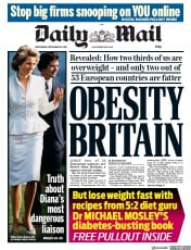 Daily Mail () Newspaper Front Page for 12 September 2018