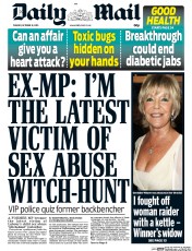Daily Mail () Newspaper Front Page for 13 October 2015