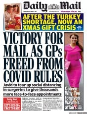 Daily Mail () Newspaper Front Page for 13 October 2021