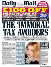 Daily Mail () Newspaper Front Page for 13 November 2012