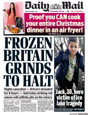 Daily Mail () Newspaper Front Page for 13 December 2022