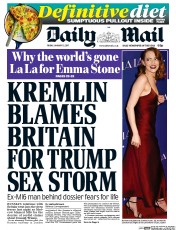 Daily Mail () Newspaper Front Page for 13 January 2017