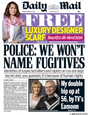 Daily Mail () Newspaper Front Page for 13 February 2016