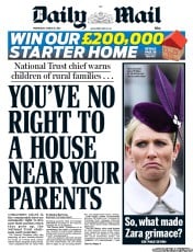 Daily Mail () Newspaper Front Page for 13 March 2013