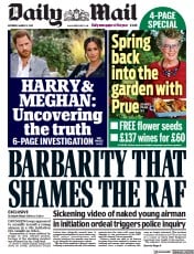 Daily Mail () Newspaper Front Page for 13 March 2021