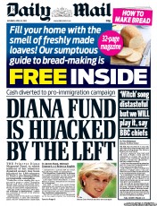 Daily Mail () Newspaper Front Page for 13 April 2013
