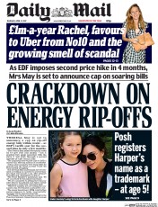 Daily Mail () Newspaper Front Page for 13 April 2017