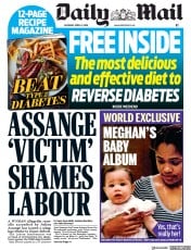 Daily Mail () Newspaper Front Page for 13 April 2019