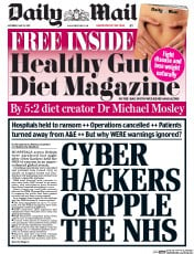 Daily Mail () Newspaper Front Page for 13 May 2017