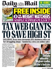 Daily Mail () Newspaper Front Page for 13 May 2019