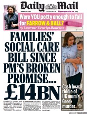 Daily Mail () Newspaper Front Page for 13 May 2021