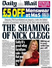 Daily Mail () Newspaper Front Page for 13 June 2013