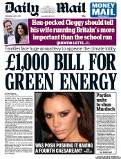 Daily Mail () Newspaper Front Page for 13 July 2011