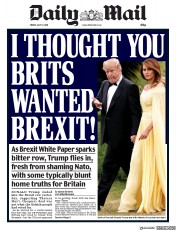 Daily Mail () Newspaper Front Page for 13 July 2018
