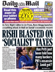 Daily Mail () Newspaper Front Page for 13 July 2022