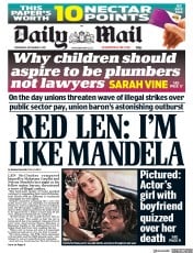 Daily Mail () Newspaper Front Page for 13 September 2017
