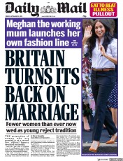 Daily Mail () Newspaper Front Page for 13 September 2019
