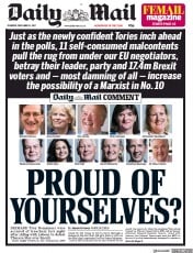 Daily Mail () Newspaper Front Page for 14 December 2017