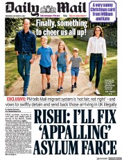 Daily Mail () Newspaper Front Page for 14 December 2022