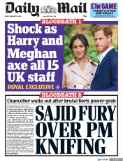 Daily Mail () Newspaper Front Page for 14 February 2020