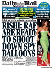 Daily Mail () Newspaper Front Page for 14 February 2023