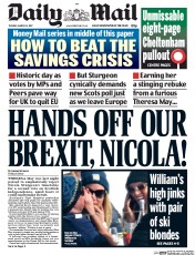 Daily Mail () Newspaper Front Page for 14 March 2017