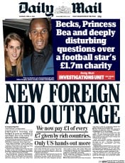 Daily Mail () Newspaper Front Page for 14 April 2016