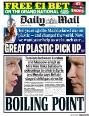 Daily Mail () Newspaper Front Page for 14 April 2018