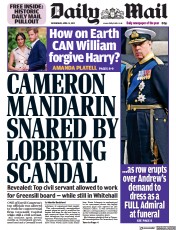 Daily Mail () Newspaper Front Page for 14 April 2021