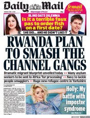 Daily Mail () Newspaper Front Page for 14 April 2022