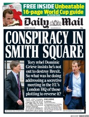 Daily Mail () Newspaper Front Page for 14 June 2018