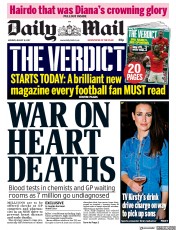 Daily Mail () Newspaper Front Page for 14 August 2017