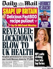 Daily Mail () Newspaper Front Page for 14 September 2020