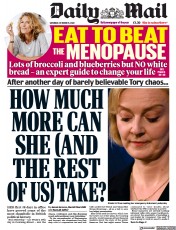 Daily Mail () Newspaper Front Page for 15 October 2022
