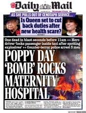 Daily Mail () Newspaper Front Page for 15 November 2021