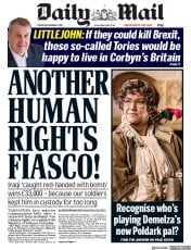 Daily Mail () Newspaper Front Page for 15 December 2017