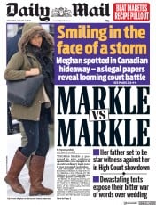 Daily Mail () Newspaper Front Page for 15 January 2020