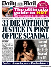 Daily Mail () Newspaper Front Page for 15 February 2022