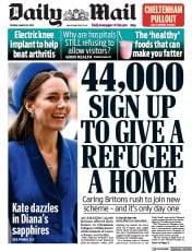 Daily Mail () Newspaper Front Page for 15 March 2022