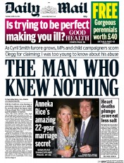 Daily Mail () Newspaper Front Page for 15 April 2014