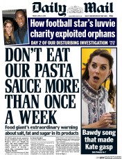 Daily Mail () Newspaper Front Page for 15 April 2016