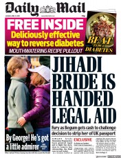 Daily Mail () Newspaper Front Page for 15 April 2019