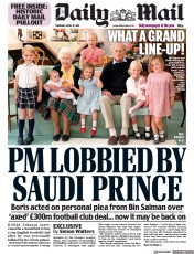 Daily Mail () Newspaper Front Page for 15 April 2021
