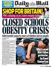 Daily Mail () Newspaper Front Page for 15 June 2020