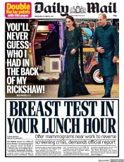 Daily Mail () Newspaper Front Page for 16 October 2019