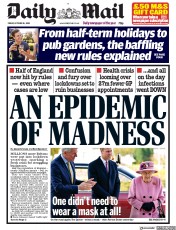 Daily Mail () Newspaper Front Page for 16 October 2020
