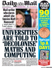 Daily Mail () Newspaper Front Page for 16 November 2022