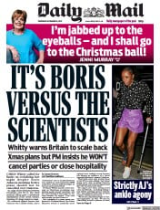 Daily Mail () Newspaper Front Page for 16 December 2021