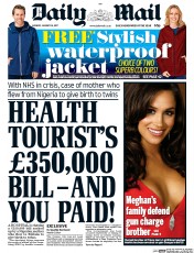 Daily Mail () Newspaper Front Page for 16 January 2017